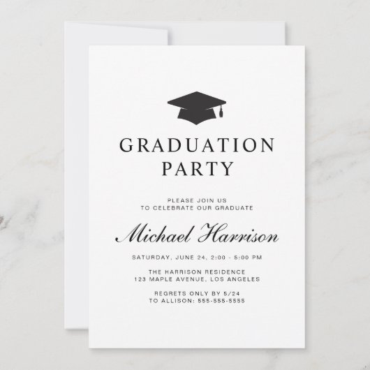 Foto Achtergrond Graduation Party Vellum Overlay Kaart (Achterkant)