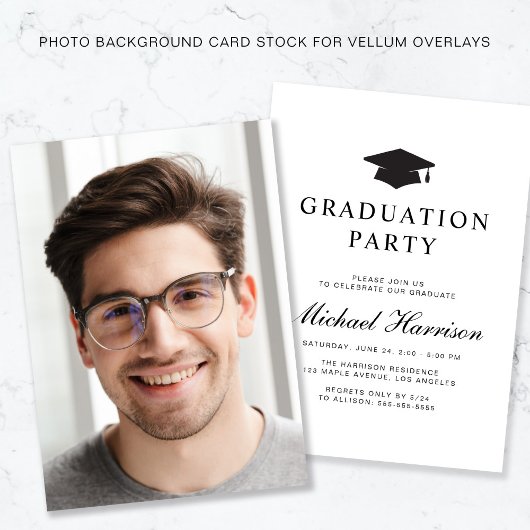 Foto Achtergrond Graduation Party Vellum Overlay Kaart