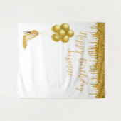 Foto Achtergrond Happy Birthday Party Gold Glitter Wandkleed (Voorkant (horizontaal))