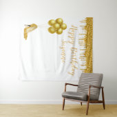 Foto Achtergrond Happy Birthday Party Gold Glitter Wandkleed (In Situ (horizontaal))