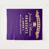 Foto achtergrond moderne Paarse Graduation Party Wandkleed (Voorkant (horizontaal))