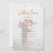 Foto achtergrond Oranje harten doucheuitnodigingen Kaart (Voorkant)