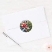 Foto-achtergrond Prettig kerstfeest  Ronde Sticker (Envelop)