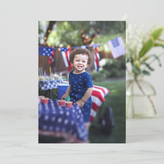 Foto Achtergrond Verjaardagsfeest Vellum Kaart (Staand voorkant)