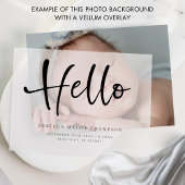 Foto Achtergrond voor Vellum Geboorteaankondiging Aankondiging