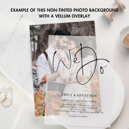 Foto Achtergrond voor Vellum QR Code Wedding Kaart