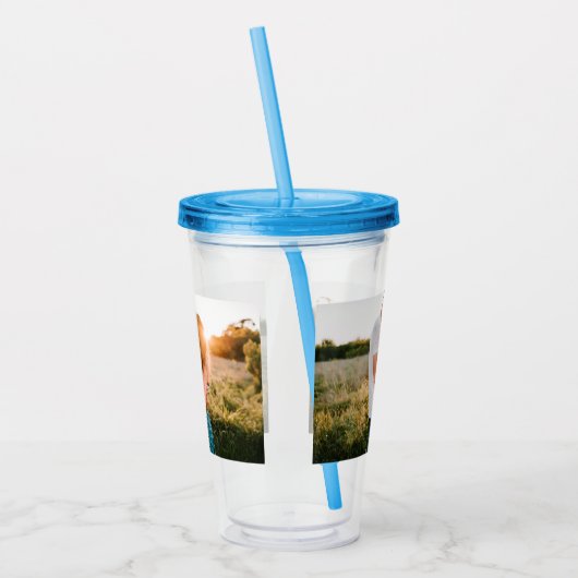 Foto Acryl Tumbler met stro Acryl Drinkbeker (Links)
