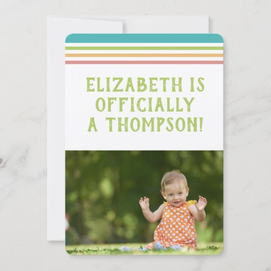 Foto adoptiepartij - Moderne multikleurenstrips Kaart (Voorkant)