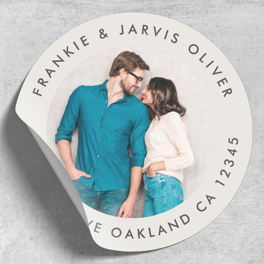 Foto Adres Sticker | Ronde Envelope Sluiting Label
