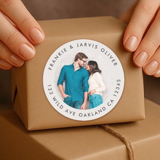 Foto Adres Sticker | Ronde Envelope Zegellak Label