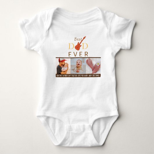 Foto Afbeelding Beste Papa Ooit Schattig 1e Vaderd Romper (Voorkant)