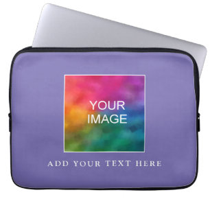 Foto Afbeelding Elegant Periwinkle Paarse uploaden Laptop Sleeve