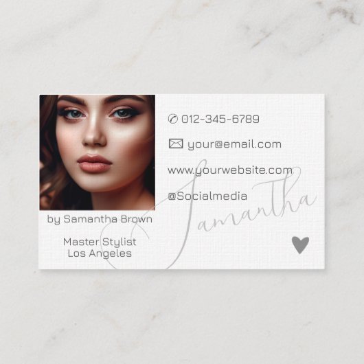 Foto Afbeelding Elegante moderne kalligrafie handt Visitekaartje (Achterkant)