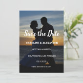 Foto Afbeelding Happy Na Elegant Wedding Save The Date (Staand voorkant)