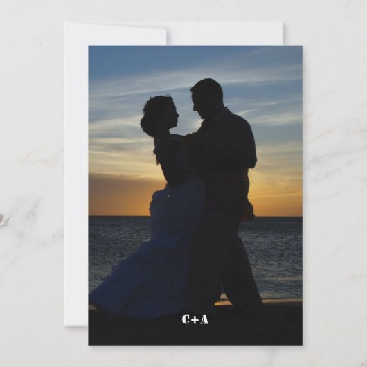 Foto Afbeelding Happy Na Elegant Wedding Save The Date (Achterkant)