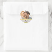 Foto Afbeelding Modern Gold Glam Wedding Favor Ronde Sticker (Tas)