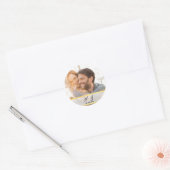 Foto Afbeelding Modern Gold Glam Wedding Favor Ronde Sticker (Envelop)
