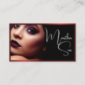 Foto Afbeelding Sjabloon Influencer Model Rood Cla Visitekaartje (Voorkant)