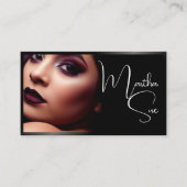 Foto Afbeelding Sjabloon Influencer Model Zwart Cl Visitekaartje (Voorkant)