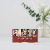 Foto Afbeelding Sjabloon Luxe Golden Beauty Salon Visitekaartje (Staand voorkant)
