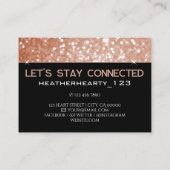 Foto Afbeelding Sjabloon Luxe Roos Gouden Glitter Visitekaartje (Achterkant)