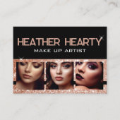 Foto Afbeelding Sjabloon Luxe Roos Gouden Glitter Visitekaartje (Voorkant)