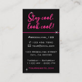 Foto Afbeelding Sjabloon Modern Cool Girly Pink Sl Visitekaartje (Achterkant)