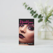 Foto Afbeelding Sjabloon Modern Cool Girly Pink Sl Visitekaartje (Staand voorkant)