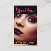 Foto Afbeelding Sjabloon Modern Cool Girly Pink Sl Visitekaartje (Voorkant)