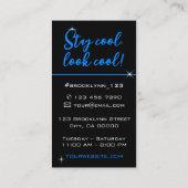 Foto Afbeelding Sjabloon Modern Cool Neon Blue Slo Visitekaartje (Achterkant)