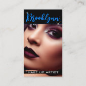 Foto Afbeelding Sjabloon Modern Cool Neon Blue Slo Visitekaartje (Voorkant)