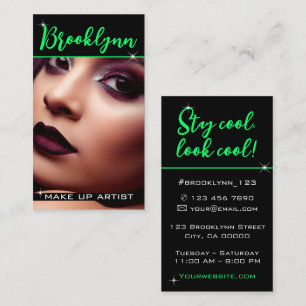 Foto Afbeelding Sjabloon Modern Cool Neon Green Sl Visitekaartje