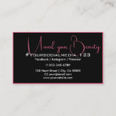 Foto Afbeelding Sjabloon Plain Black Pink Thin Bor Visitekaartje (Achterkant)