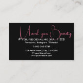 Foto Afbeelding Sjabloon Plain Classic Zwart Roze Visitekaartje (Achterkant)