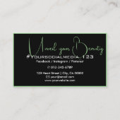 Foto Afbeelding Sjabloon Zwart Mint Groen Dunne Ra Visitekaartje (Achterkant)