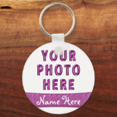 Foto Afbeelding Sleutelhangers met naam op roze ba (Voorkant)