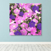 Foto afbeelding van Morning Glory Roze & Paarse Bl Canvas Afdruk (Insitu (Houten vloer))