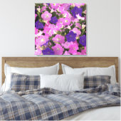 Foto afbeelding van Morning Glory Roze & Paarse Bl Canvas Afdruk (Insitu (Slaapkamer))