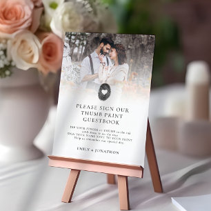Foto Afdrukbare Thumbprint Gastenboek Tekenkaart Kaart