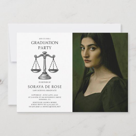 Foto afgestudeerde rechtenstudent kaart (Voorkant)