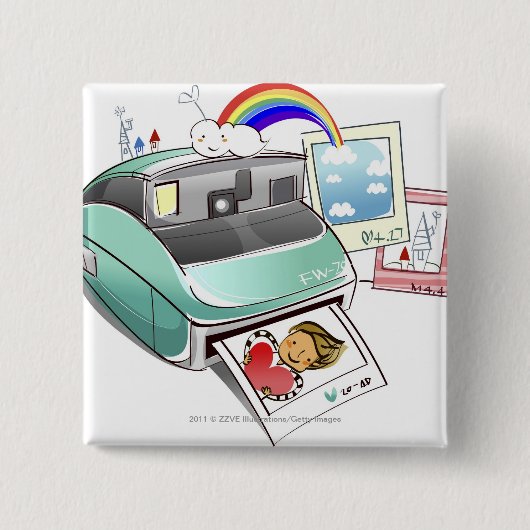 Foto afkomstig uit een camera vierkante button 5,1 cm (Voorkant)