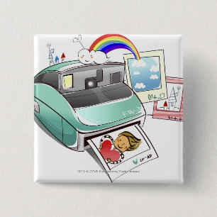 Foto afkomstig uit een camera vierkante button 5,1 cm