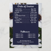 Foto Afrikaanse madeliefjes achtergrond begrafenis Programmakaart (Achterkant)