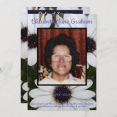 Foto Afrikaanse madeliefjes achtergrond begrafenis Programmakaart (Voorkant / Achterkant)