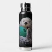 Foto afspeelbaar Zee Waterfles (Links)