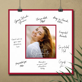 Foto Afstudeer Autogram Rode Rand Poster