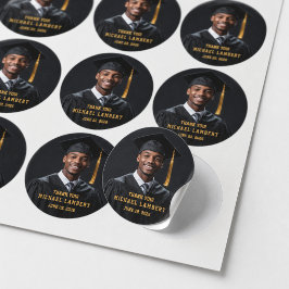 Foto Afstudeer Bedankt Ronde Sticker