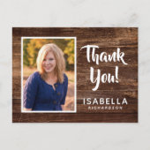 Foto Afstudeer Bedankt | Rustiek Hout Briefkaart (Voorkant)