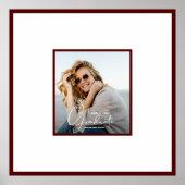 Foto Afstudeer Handtekening Donker Maroon Poster (Voorkant)
