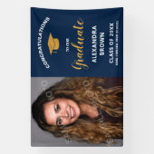 Foto afstudeeraankondiging Blauw Spandoek (Verticaal)